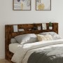 Cabecero de cama con LED roble ahumado 200x16,5x103,5 cm de vidaXL, Cabeceros y pies de cama - Ref: Foro24-839270, Precio: 10...
