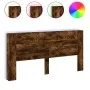 Cabecero de cama con LED roble ahumado 200x16,5x103,5 cm de vidaXL, Cabeceros y pies de cama - Ref: Foro24-839270, Precio: 10...