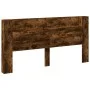 Cabecero de cama con LED roble ahumado 200x16,5x103,5 cm de vidaXL, Cabeceros y pies de cama - Ref: Foro24-839270, Precio: 10...