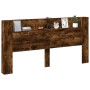Cabecero de cama con LED roble ahumado 200x16,5x103,5 cm de vidaXL, Cabeceros y pies de cama - Ref: Foro24-839270, Precio: 10...