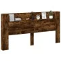 Cabecero de cama con LED roble ahumado 200x16,5x103,5 cm de vidaXL, Cabeceros y pies de cama - Ref: Foro24-839270, Precio: 10...