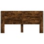 Cabecero de cama con LED roble ahumado 200x16,5x103,5 cm de vidaXL, Cabeceros y pies de cama - Ref: Foro24-839270, Precio: 10...