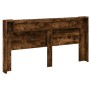 Cabecero de cama con LED roble ahumado 200x16,5x103,5 cm de vidaXL, Cabeceros y pies de cama - Ref: Foro24-839270, Precio: 10...