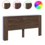 Cabecero de cama con LED marrón roble 200x16,5x103,5 cm de vidaXL, Cabeceros y pies de cama - Ref: Foro24-839272, Precio: 108...