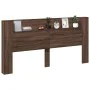 Cabecero de cama con LED marrón roble 200x16,5x103,5 cm de vidaXL, Cabeceros y pies de cama - Ref: Foro24-839272, Precio: 108...