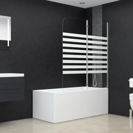 Mampara de ducha de vidrio templado a rayas 120x140 cm de vidaXL, Puertas de ducha - Ref: Foro24-146225, Precio: 179,20 €, De...