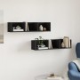 Muebles de pared 2 uds madera de ingeniería negro 75x18x16,5 cm de vidaXL, Estantes y estanterías - Ref: Foro24-840432, Preci...