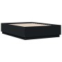 Estructura cama con luces LED madera ingeniería negro 135x190cm de vidaXL, Camas y somieres - Ref: Foro24-3209647, Precio: 17...