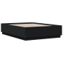 Estructura cama con luces LED madera ingeniería negro 135x190cm de vidaXL, Camas y somieres - Ref: Foro24-3209647, Precio: 17...