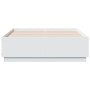 Estructura de cama madera de ingeniería blanca 135x190 cm de vidaXL, Camas y somieres - Ref: Foro24-3209737, Precio: 149,14 €...