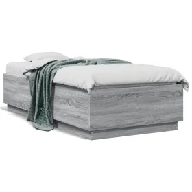 Estructura de cama madera de ingeniería gris Sonoma 90x190 cm de vidaXL, Camas y somieres - Ref: Foro24-3209756, Precio: 112,...