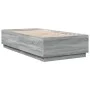 Sonoma gray engineered wood bed frame 90x190 cm by vidaXL, Beds and slatted bases - Ref: Foro24-3209756, Price: 112,87 €, Dis...