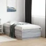 Sonoma gray engineered wood bed frame 90x190 cm by vidaXL, Beds and slatted bases - Ref: Foro24-3209756, Price: 112,87 €, Dis...