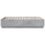 Estructura de cama madera de ingeniería gris hormigón 135x190cm de vidaXL, Camas y somieres - Ref: Foro24-3209740, Precio: 14...