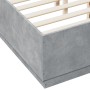Estructura de cama madera de ingeniería gris hormigón 135x190cm de vidaXL, Camas y somieres - Ref: Foro24-3209740, Precio: 14...