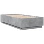 Estructura de cama madera de ingeniería gris hormigón 90x190 cm de vidaXL, Camas y somieres - Ref: Foro24-3209754, Precio: 10...