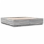 Estructura de cama madera de ingeniería gris Sonoma 200x200 cm de vidaXL, Camas y somieres - Ref: Foro24-3209679, Precio: 170...