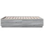 Estructura de cama madera de ingeniería gris Sonoma 140x190 cm de vidaXL, Camas y somieres - Ref: Foro24-3209735, Precio: 157...