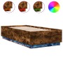 Estructura cama con luces LED madera roble ahumado 90x190 cm de vidaXL, Camas y somieres - Ref: Foro24-3209664, Precio: 130,9...