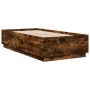 Estructura cama con luces LED madera roble ahumado 90x190 cm de vidaXL, Camas y somieres - Ref: Foro24-3209664, Precio: 130,9...