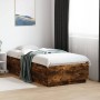 Estructura cama con luces LED madera roble ahumado 90x190 cm de vidaXL, Camas y somieres - Ref: Foro24-3209664, Precio: 130,9...