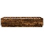 Estructura cama con luces LED madera roble ahumado 90x190 cm de vidaXL, Camas y somieres - Ref: Foro24-3209664, Precio: 130,9...