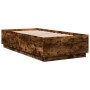 Estructura cama con luces LED madera roble ahumado 90x190 cm de vidaXL, Camas y somieres - Ref: Foro24-3209664, Precio: 130,9...