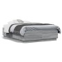 Estructura cama con luces LED madera gris Sonoma 135x190 cm de vidaXL, Camas y somieres - Ref: Foro24-3209651, Precio: 174,48...