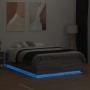 Estructura cama con luces LED madera gris Sonoma 135x190 cm de vidaXL, Camas y somieres - Ref: Foro24-3209651, Precio: 174,48...