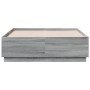Estructura cama con luces LED madera gris Sonoma 135x190 cm de vidaXL, Camas y somieres - Ref: Foro24-3209651, Precio: 174,48...
