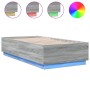 Estructura cama con luces LED madera gris Sonoma 75x190 cm de vidaXL, Camas y somieres - Ref: Foro24-3209672, Precio: 129,35 ...