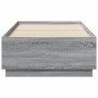 Estructura cama con luces LED madera gris Sonoma 75x190 cm de vidaXL, Camas y somieres - Ref: Foro24-3209672, Precio: 129,35 ...