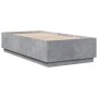 Estructura cama con luces LED madera gris hormigón 75x190 cm de vidaXL, Camas y somieres - Ref: Foro24-3209670, Precio: 126,3...