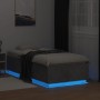 Estructura cama con luces LED madera gris hormigón 75x190 cm de vidaXL, Camas y somieres - Ref: Foro24-3209670, Precio: 126,3...