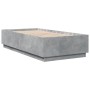 Estructura cama con luces LED madera gris hormigón 75x190 cm de vidaXL, Camas y somieres - Ref: Foro24-3209670, Precio: 126,3...