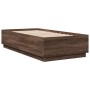 Estructura cama con luces LED madera roble marrón 90x190 cm de vidaXL, Camas y somieres - Ref: Foro24-3209666, Precio: 134,39...