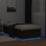 Estructura cama con luces LED madera roble marrón 90x190 cm de vidaXL, Camas y somieres - Ref: Foro24-3209666, Precio: 134,39...