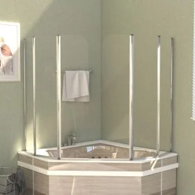 Shower screens 2 units clear tempered glass 104x130 cm by vidaXL, shower doors - Ref: Foro24-146228, Price: 250,57 €, Discoun...