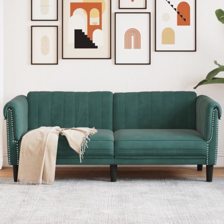 Sofá de 2 plazas terciopelo verde oscuro de vidaXL, Sofás - Ref: Foro24-372577, Precio: 252,64 €, Descuento: %