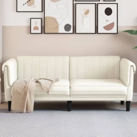 Sofá de 2 plazas terciopelo crema de vidaXL, Sofás - Ref: Foro24-372582, Precio: 269,87 €, Descuento: %