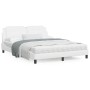 Estructura de cama con luces LED cuero PE blanco 160x200 cm de vidaXL, Camas y somieres - Ref: Foro24-3214118, Precio: 200,81...