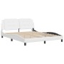 Estructura de cama con luces LED cuero PE blanco 160x200 cm de vidaXL, Camas y somieres - Ref: Foro24-3214118, Precio: 200,81...
