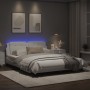 Estructura de cama con luces LED cuero PE blanco 160x200 cm de vidaXL, Camas y somieres - Ref: Foro24-3214118, Precio: 200,81...