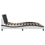 Estructura de cama con luz LED cuero PE blanco negro 180x200 cm de vidaXL, Camas y somieres - Ref: Foro24-3214130, Precio: 24...