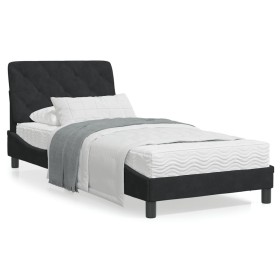 Estructura de cama con cabecero de terciopelo negro 90x190 cm de vidaXL, Camas y somieres - Ref: Foro24-3207895, Precio: 137,...