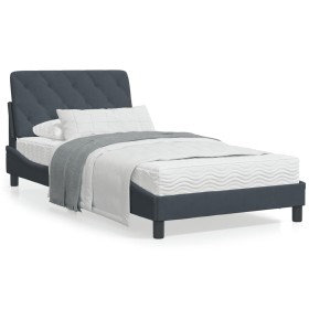 Estructura cama con cabecero terciopelo gris oscuro 100x200 cm de vidaXL, Camas y somieres - Ref: Foro24-3207906, Precio: 156...