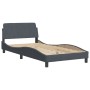 Estructura cama con cabecero terciopelo gris oscuro 100x200 cm de vidaXL, Camas y somieres - Ref: Foro24-3207906, Precio: 156...