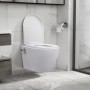 Inodoro de pared sin bordes con función de bidé cerámica blanco de vidaXL, Baños - Ref: Foro24-145781, Precio: 211,60 €, Desc...