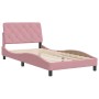 Estructura de cama con cabecero de terciopelo rosa 100x200 cm de vidaXL, Camas y somieres - Ref: Foro24-3207910, Precio: 173,...