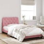 Estructura de cama con cabecero de terciopelo rosa 100x200 cm de vidaXL, Camas y somieres - Ref: Foro24-3207910, Precio: 173,...